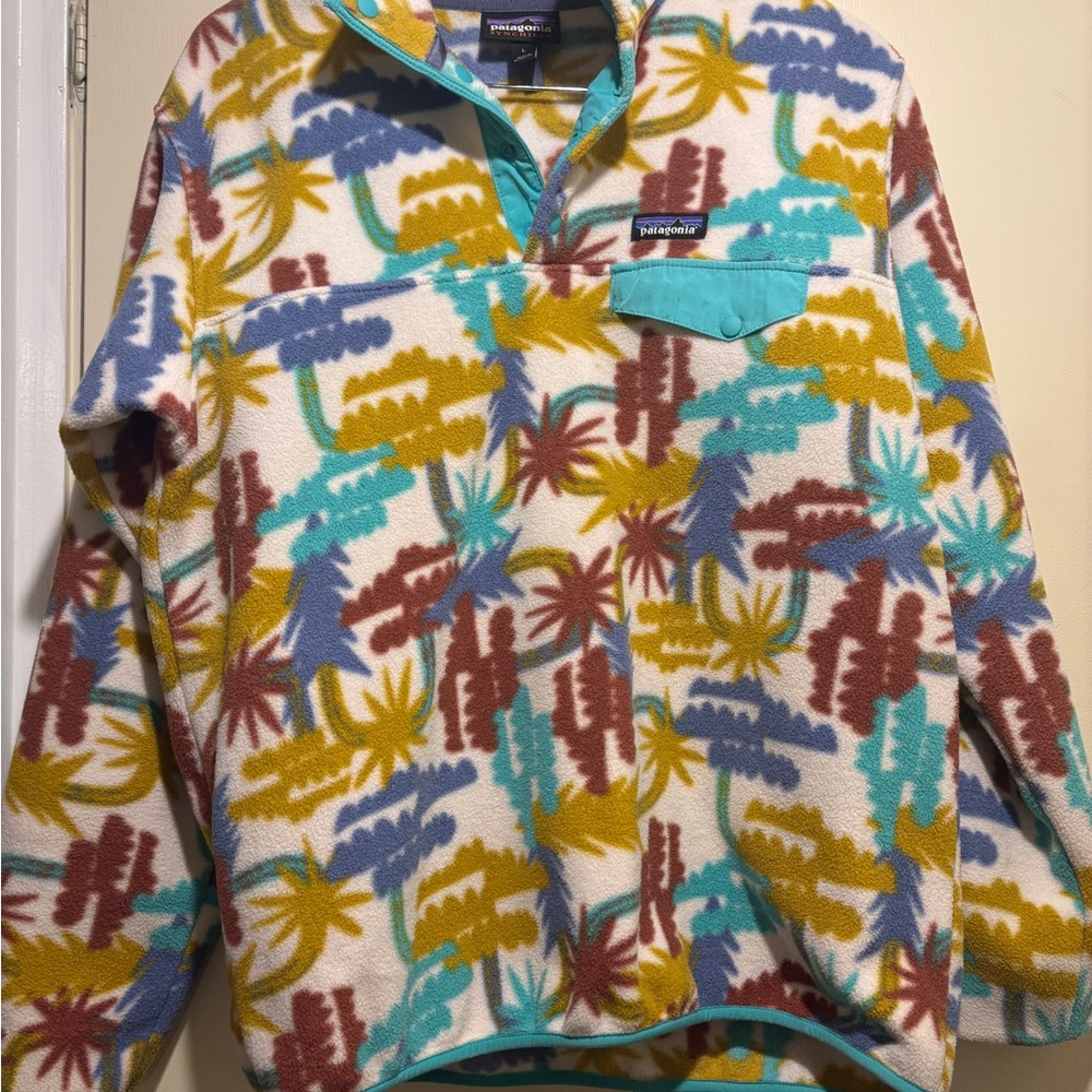 Patagonia Synchilla Fleece with Blue and Yellow Accents